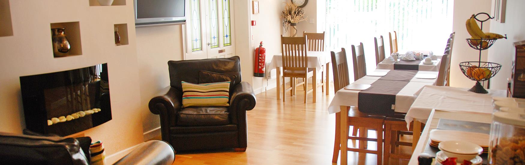 Dining area all set up for B & B guests to enjoy their food in a Christchurch accommodation