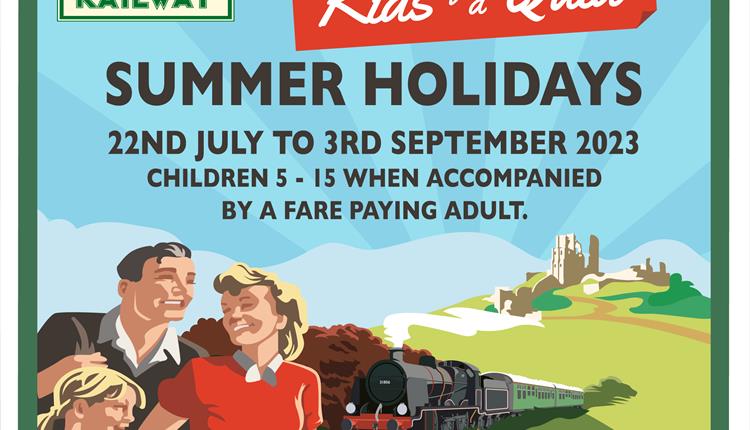 KIDS FOR A QUID swanage railway poster