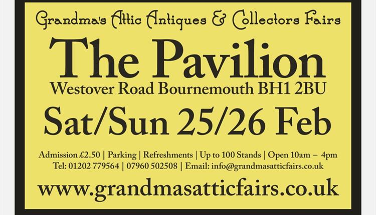 Grandmas Attic Antiques & collectors fairs poster