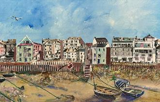 Painting of beach huts